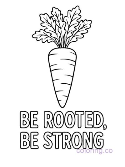 Inspiring Carrot Quote Coloring Page