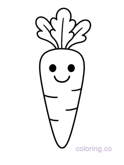 Happy Carrot Coloring Page for Preschool Fun