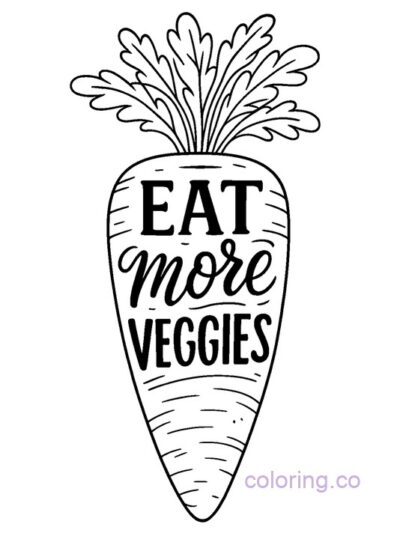 Trendy Carrot Typography Coloring Page