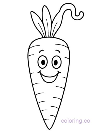 Cute Carrot Coloring Page