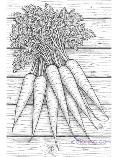 Intricate Carrot Coloring Page