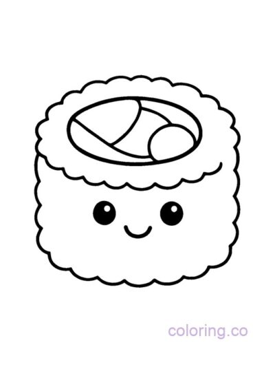Cheery California Roll Coloring Page