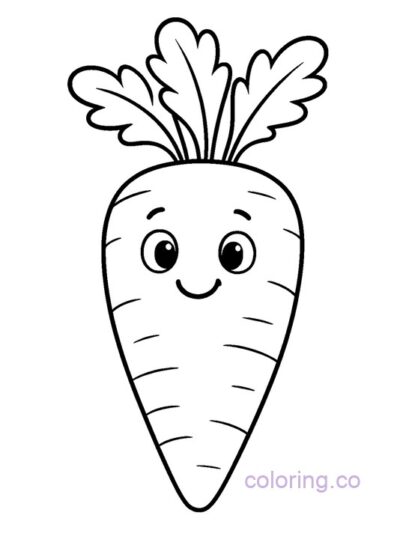 Adorable Chunky Carrot Coloring Page