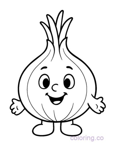 Chunky Onion Character Coloring Page