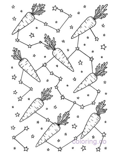 Cosmic Carrot Constellation Coloring Page