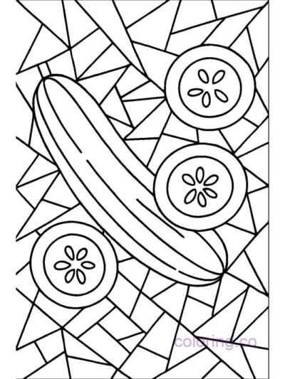 Intricate Cucumber Abstract Coloring Page