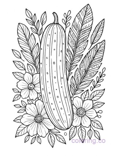 Boho Cucumber Coloring Page