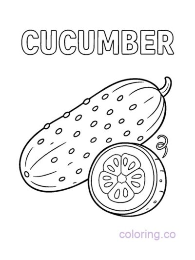 Fun Cucumber Coloring Page