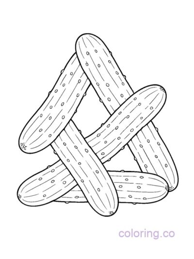 Escher-Inspired Cucumber Illusion Coloring Page