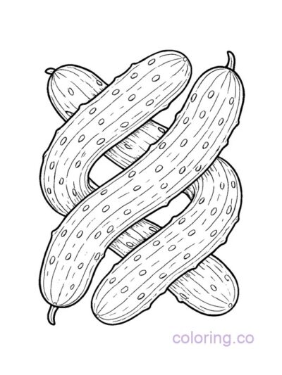 Escher-Style Cucumber Optical Illusion Coloring Page