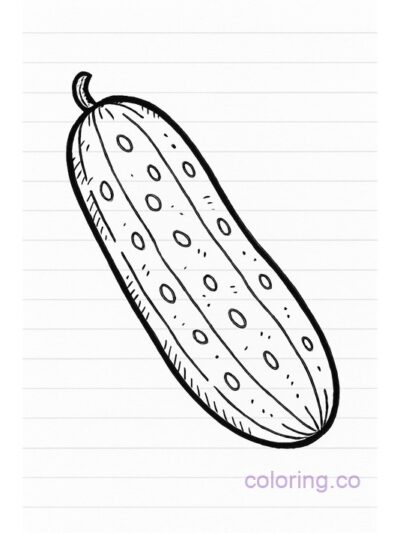 Fun Cucumber Doodle Coloring Page