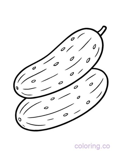 Cute Cucumber Coloring Page