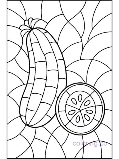 Cucumber Stained Glass Coloring Page