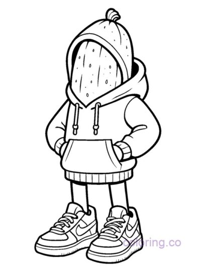 Cool Cucumber Streetwear Coloring Page