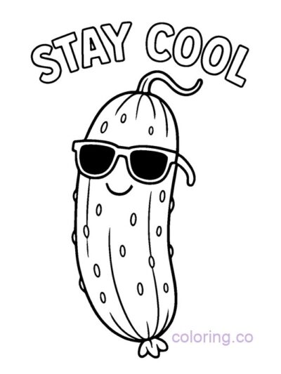 Stay Cool Cucumber Coloring Page