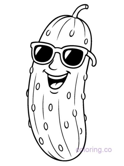 Cool Cucumber Coloring Page for Preschool Fun