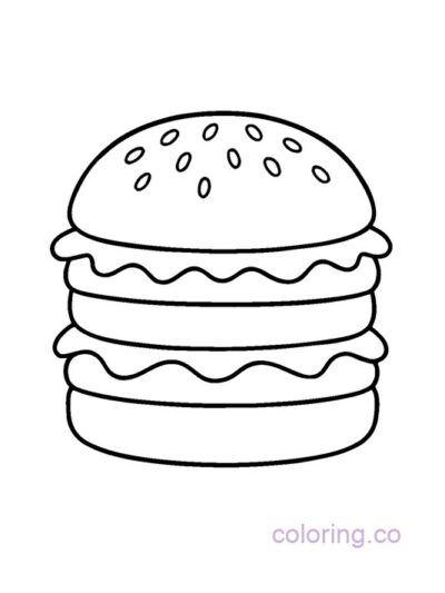 Double Patty Burger Coloring Page