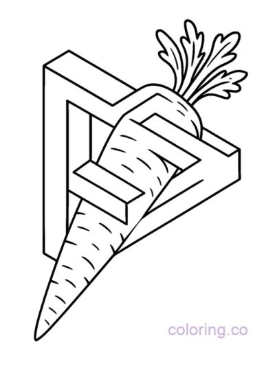 Escher-Inspired Carrot Illusion Coloring Page