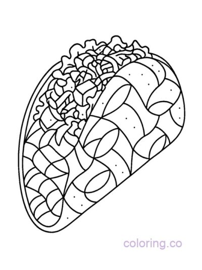 Optical Illusion Taco Coloring Page