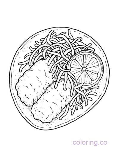 Fun Fish Taco Coloring Page