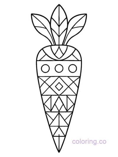 Intricate Geometric Carrot Coloring Page