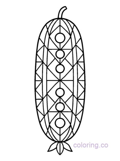Intricate Geometric Cucumber Design Coloring Page