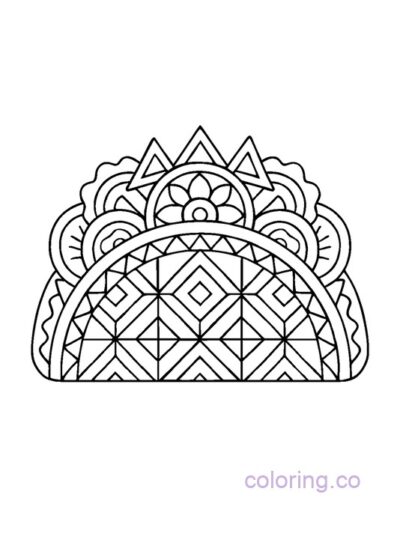 Intricate Geometric Taco Coloring Page