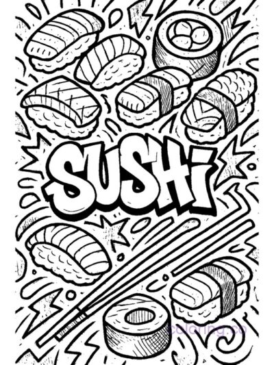 graffiti style coloring page