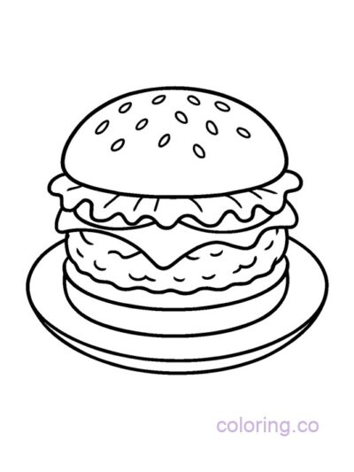 Fun Hamburger Coloring Page