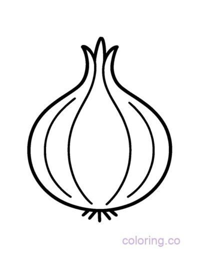 Minimalist Onion Coloring Page for Preschool