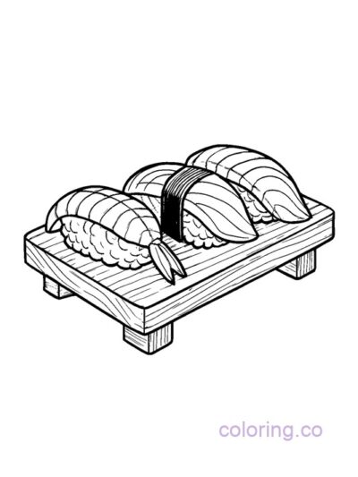 Nigiri Sushi Coloring Page