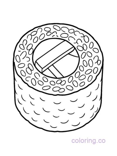 Cute Sushi Maki Coloring Page