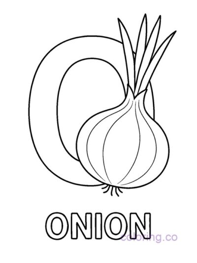 Fun Onion Alphabet Puzzle Coloring Page