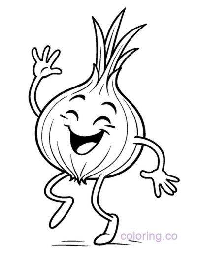 Silly Dancing Onion Coloring Page