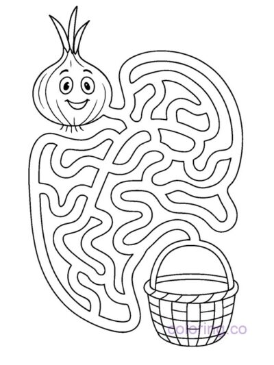 Fun Onion Maze Coloring Page