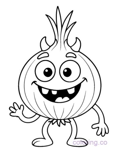 Friendly Monster Onion Coloring Page