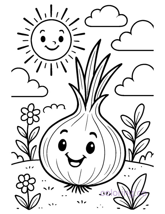 Cute Onion Sunny Garden