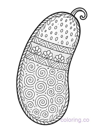 Intricate Patterned Cucumber Coloring Page