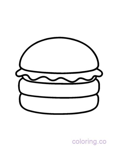 Cute Burger Coloring Page