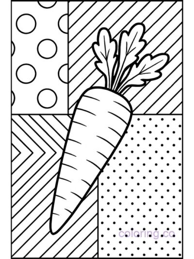 Pop Art Carrot Coloring Page