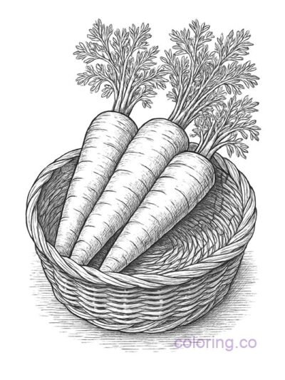 Realistic Carrot Still Life Coloring Page