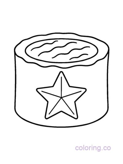 Cute Seaweed Roll with Star Coloring Page