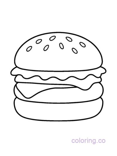 Preschool Cheeseburger Coloring Page