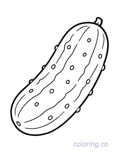 Simple Cucumber Coloring Page