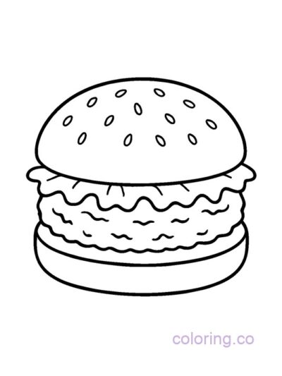 Fun Burger Coloring Page for Preschool