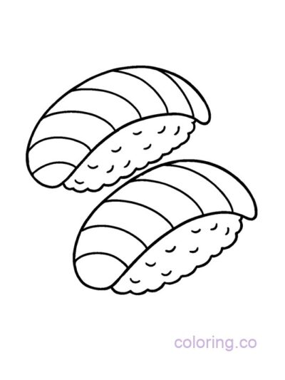 Fun Sushi Coloring Page