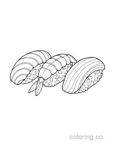 Simple Nigiri Sushi Coloring Page