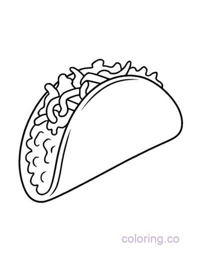 Simple Taco Coloring Page