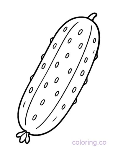 Fun Cucumber Outline Coloring Page