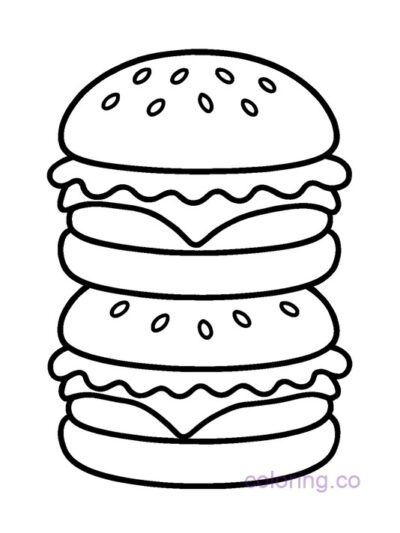 Fun Burger Coloring Page